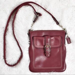 Vintage Coach Red Leather Crossbody Purse Bag